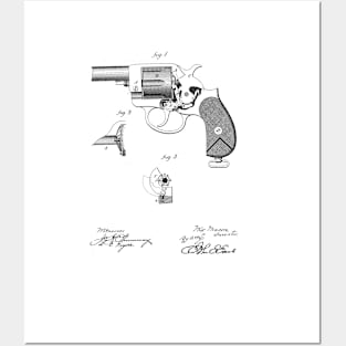 Gun Design vintage patent drawing Posters and Art